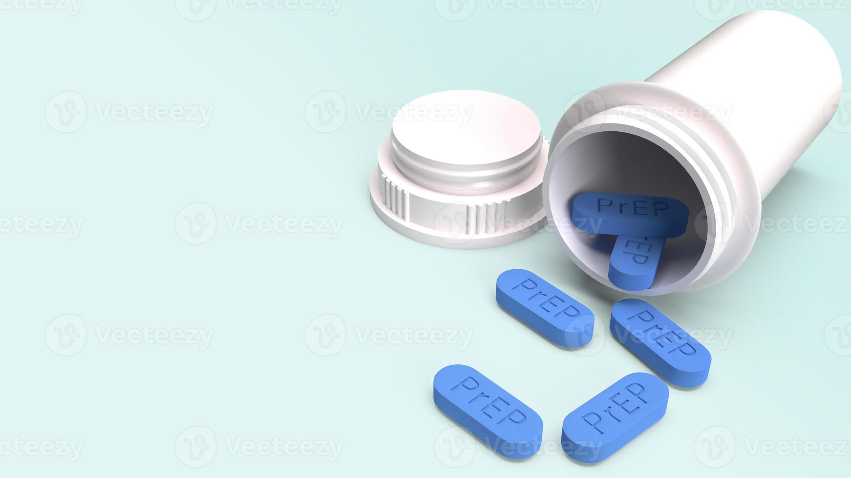 PrEP is HIV prevention pill for medical concept 3d rendering. photo