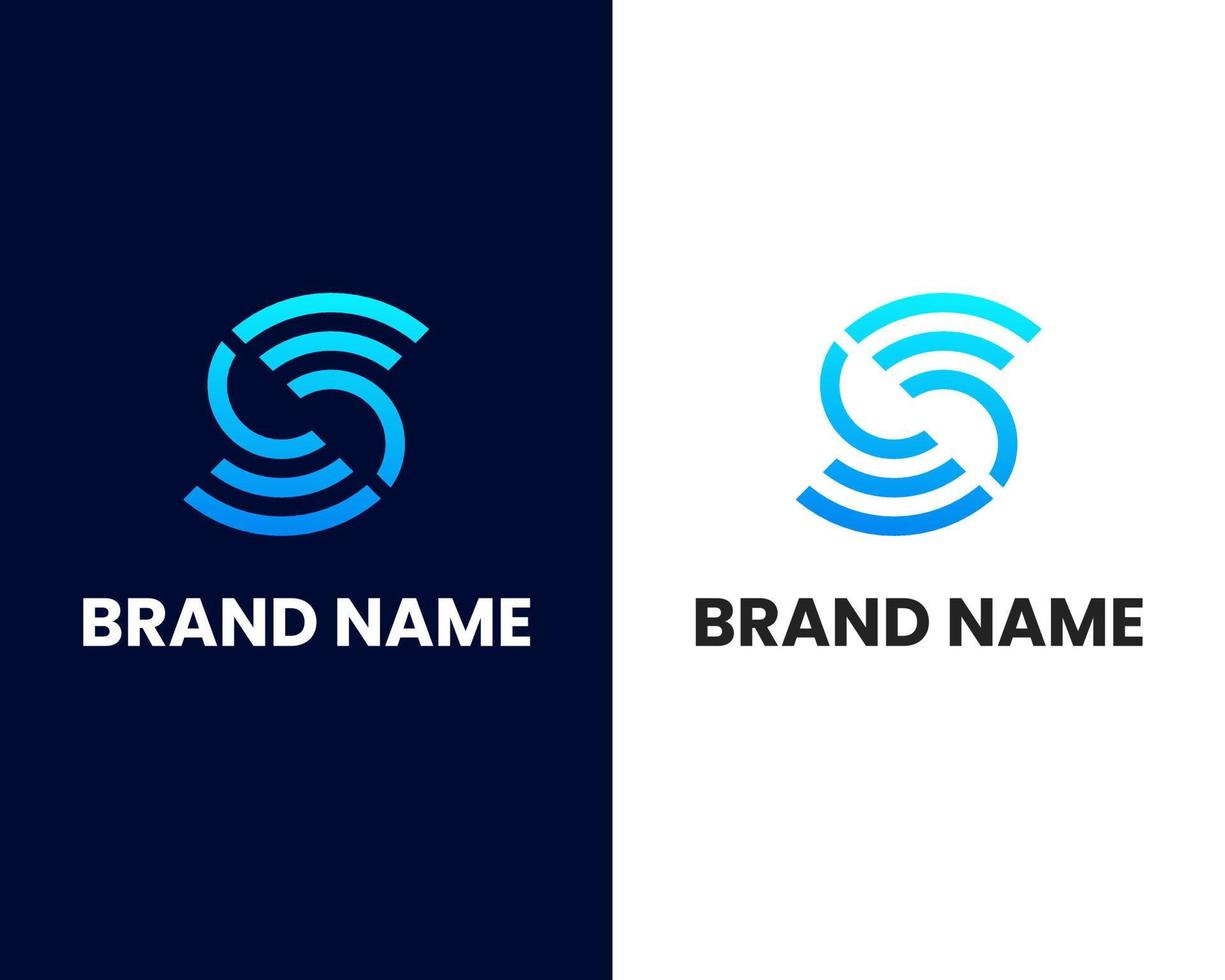 letter s with WIFI sing logo design vector