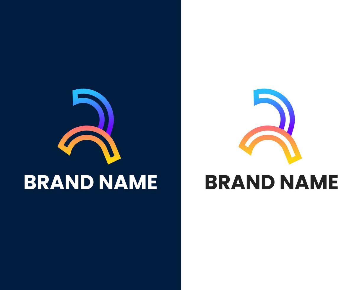 letter r modern logo design template vector