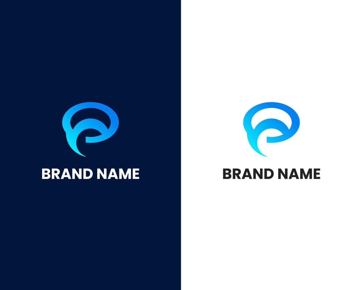 letter p and e modern logo design template vector