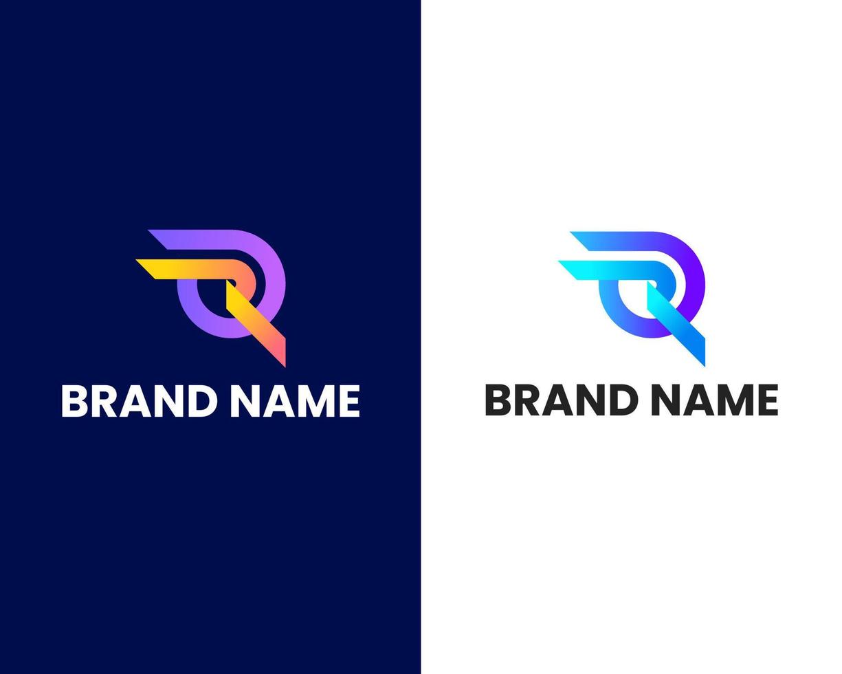 letter r and o modern logo design template vector