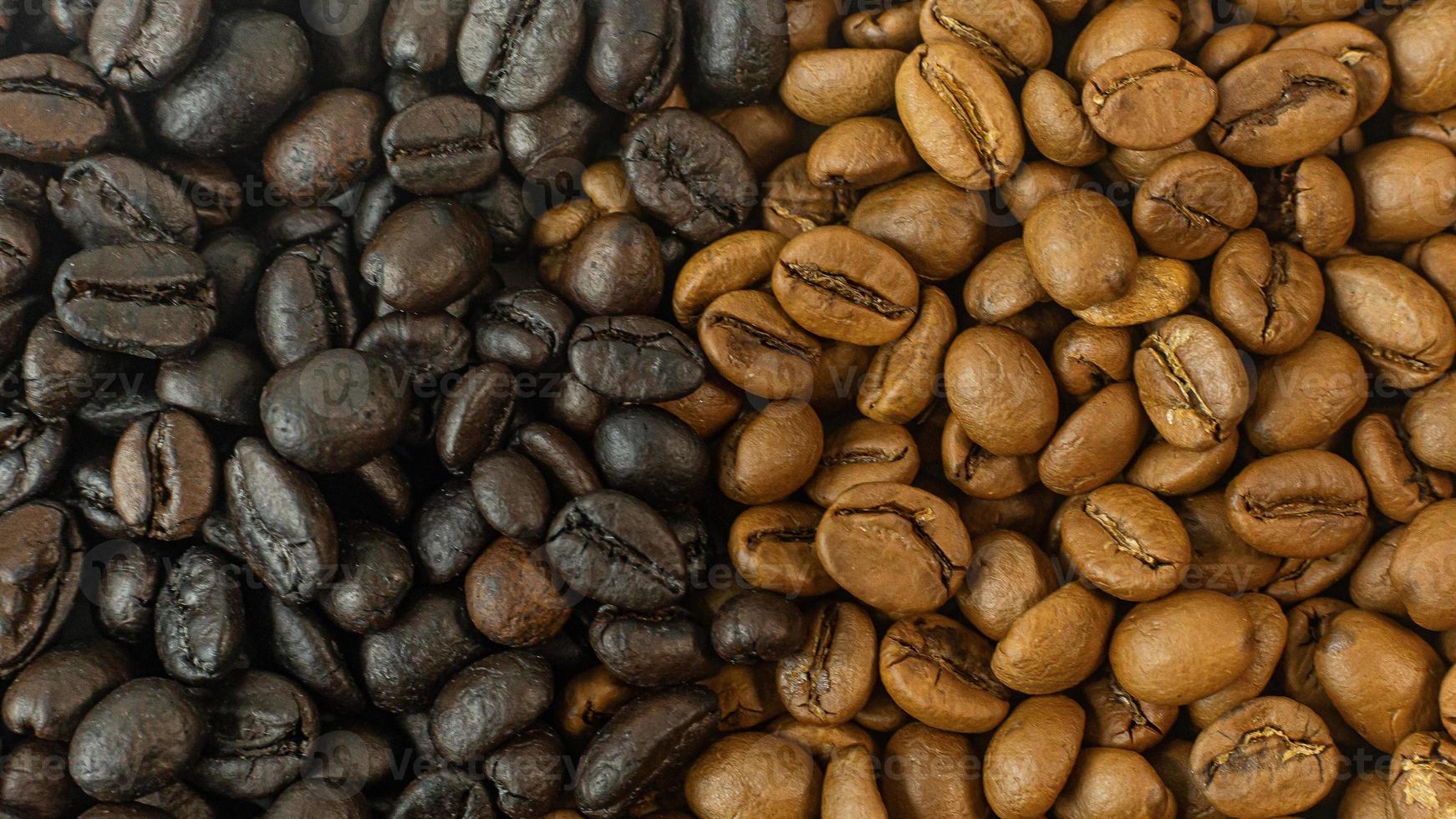 coffee beans dry process and dark   close up image. photo
