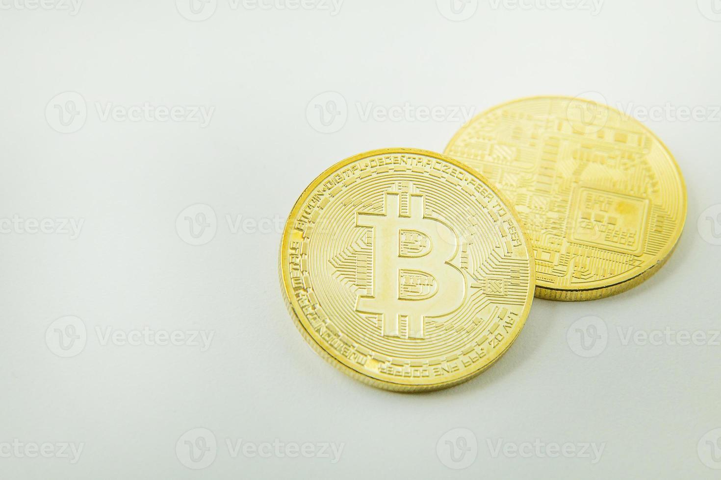 Bitcoin crypto currency electronic money image closeup. photo