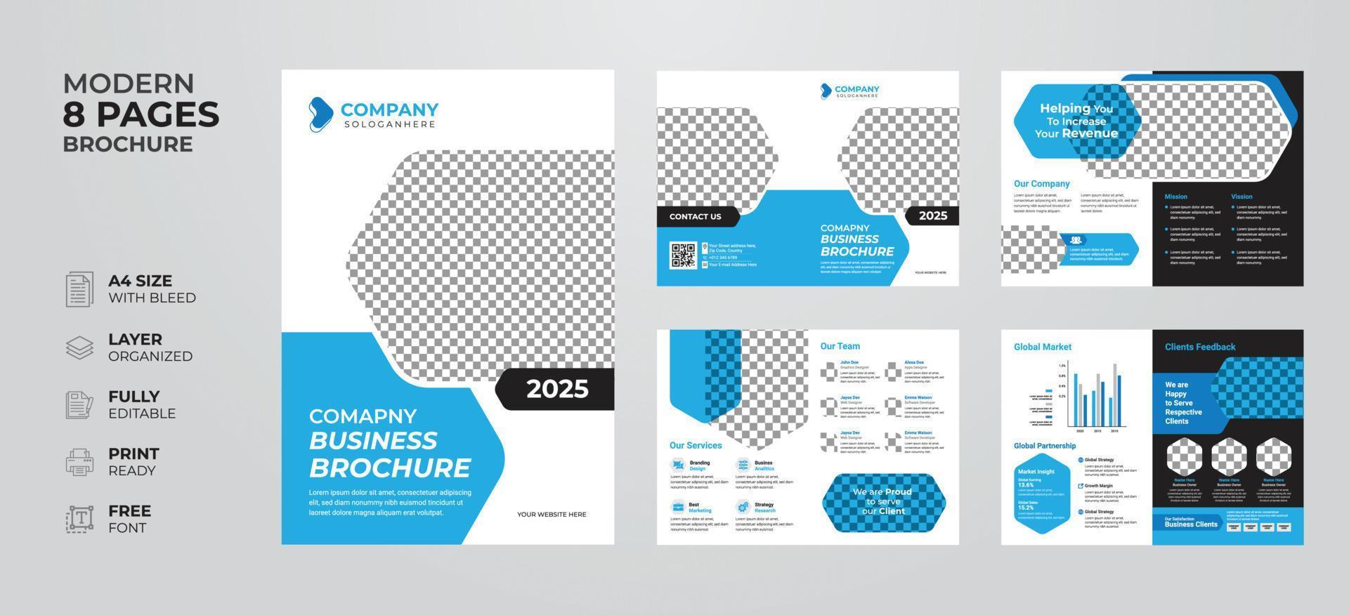 Creative and modern annual report company profile business proposal multipurpose brochure template vector
