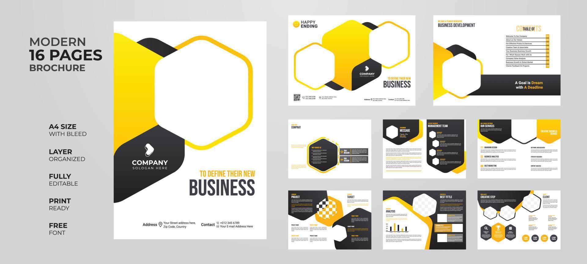 plantilla de folleto multipropósito de propuesta de negocio de perfil de empresa de informe anual creativo y moderno vector
