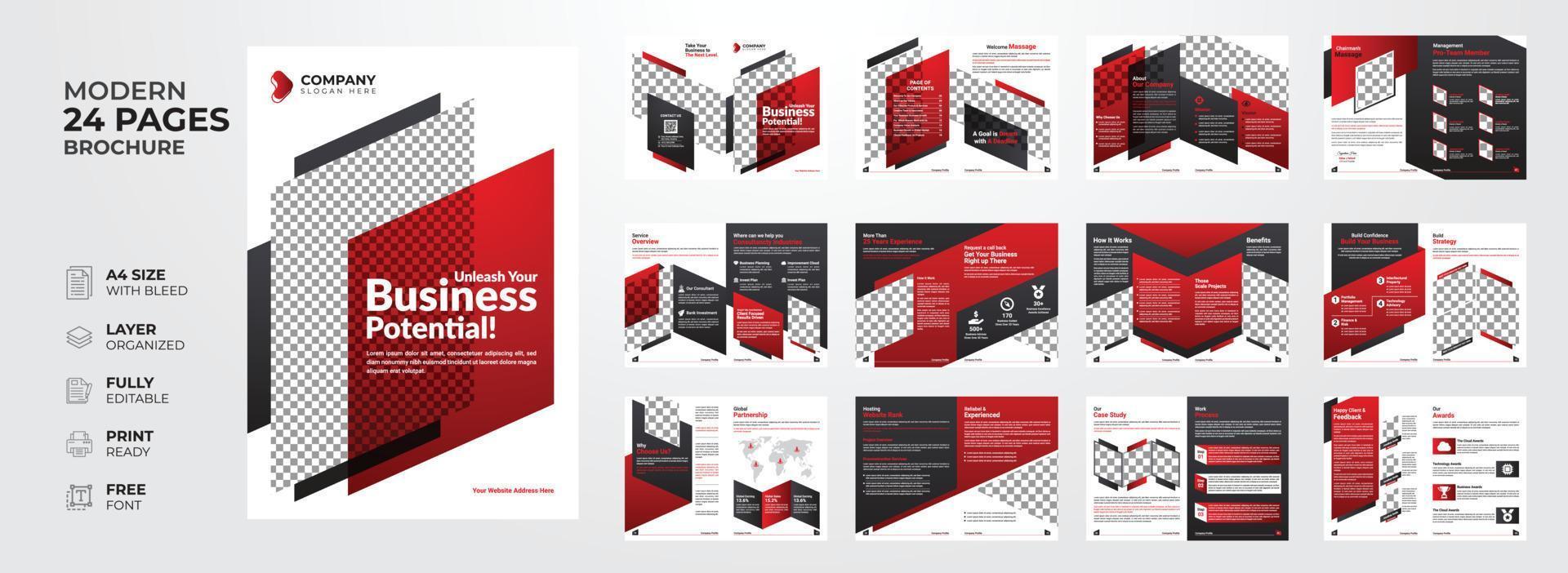 Creative and modern annual report company profile business proposal multipurpose brochure template vector