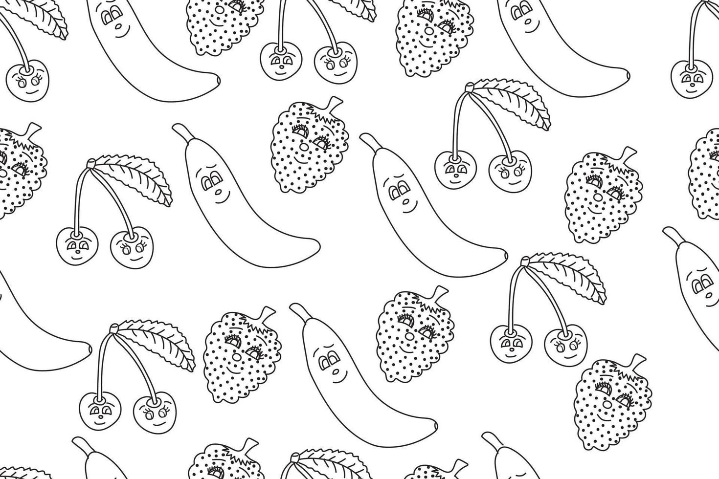 pattern cherry, strawberry, banana, repeating picture is intended for cards, posters, fabric printing, linen and you can use it in different cases. vector