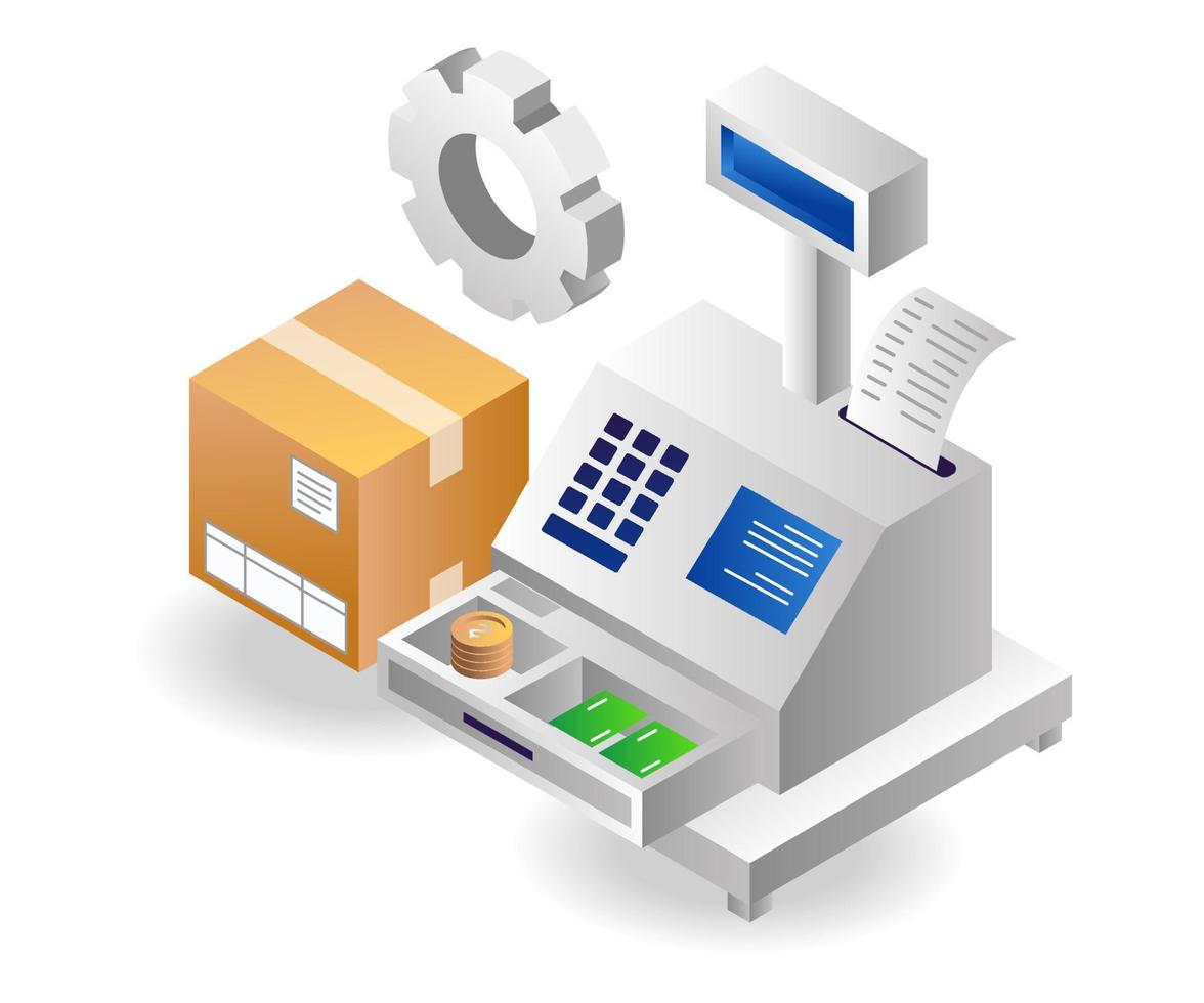 Goods payment cash register vector