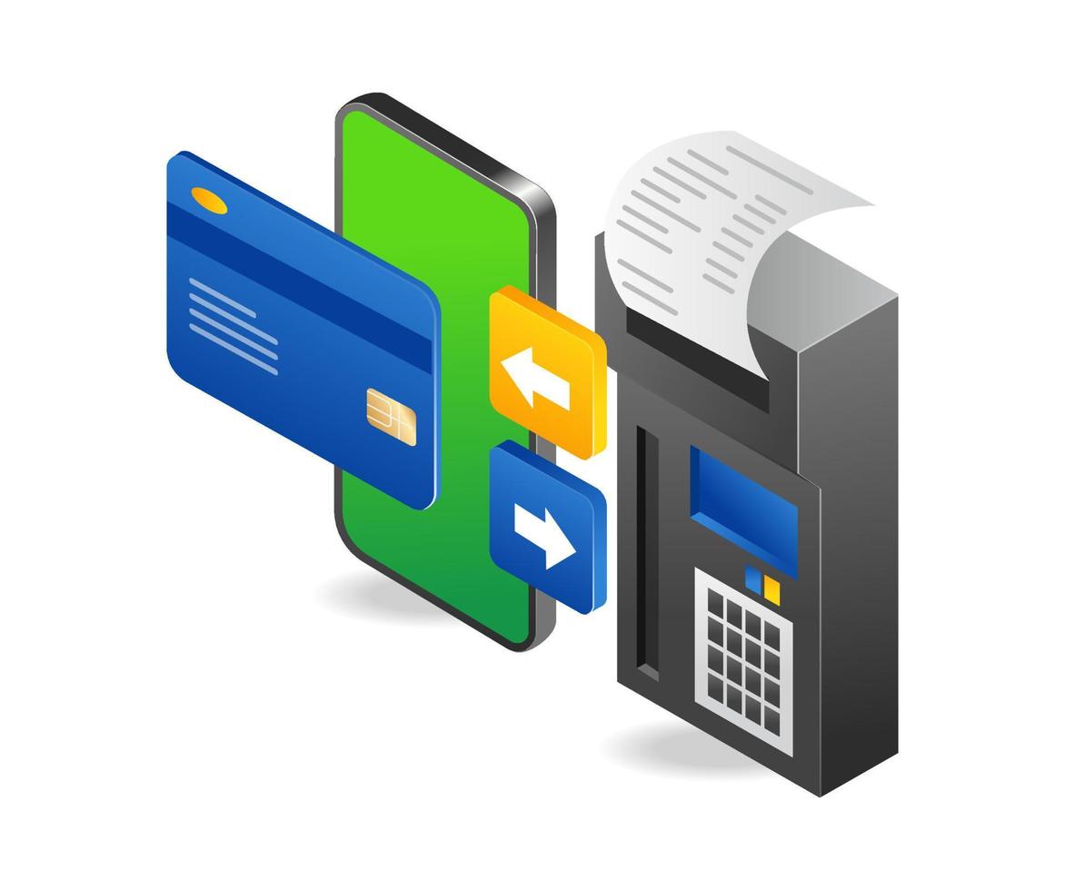 Connect payment transactions with smartphone vector