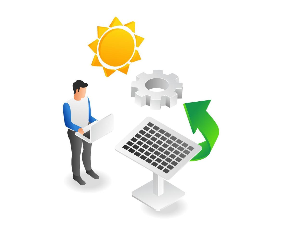 Repair of solar panels with computer vector