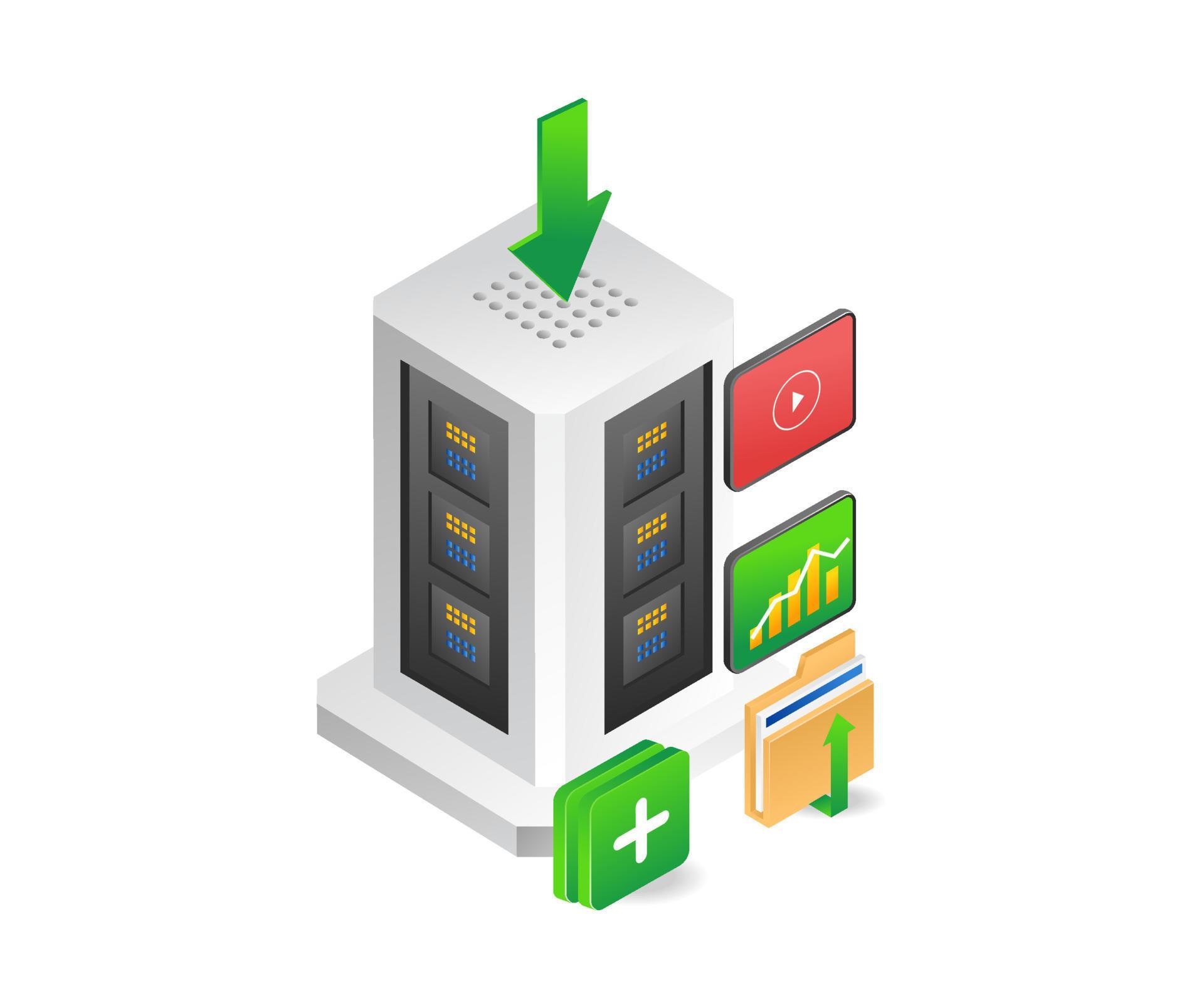 A lot of data stored on the server 10682292 Vector Art at Vecteezy