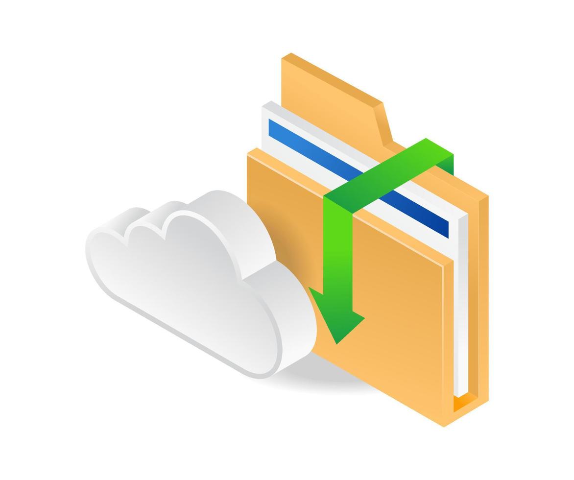 datos de la carpeta de inicio de sesión del servidor en la nube vector