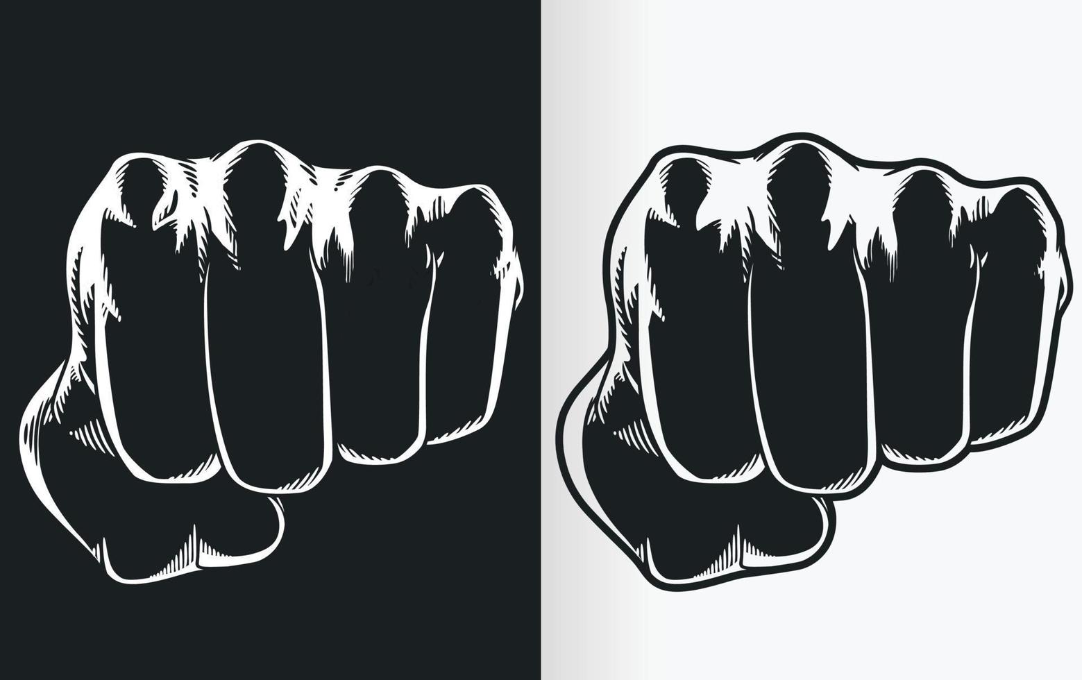 Silhouette Black Punch Tattoo Front Fist vector