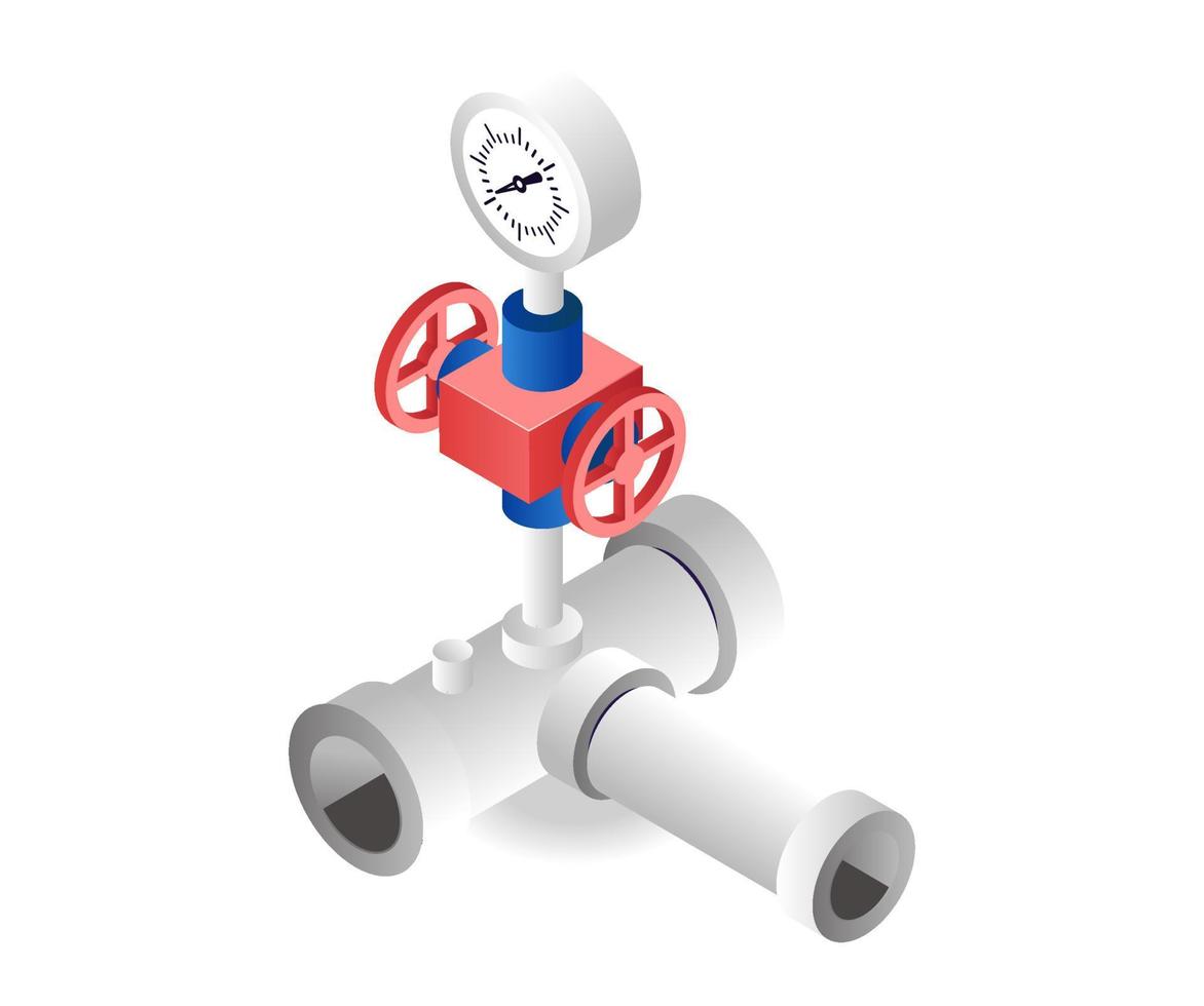 Gas and oil pressure gauge regulator vector