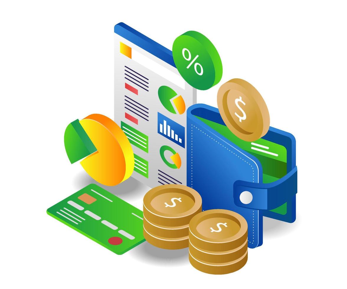 Saving investment money in wallet vector