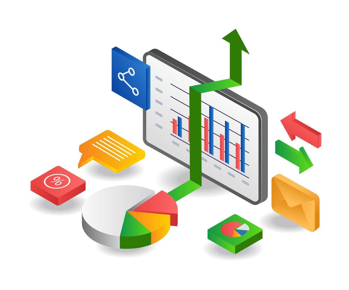 datos de análisis de negocios de inversión en tecnología vector