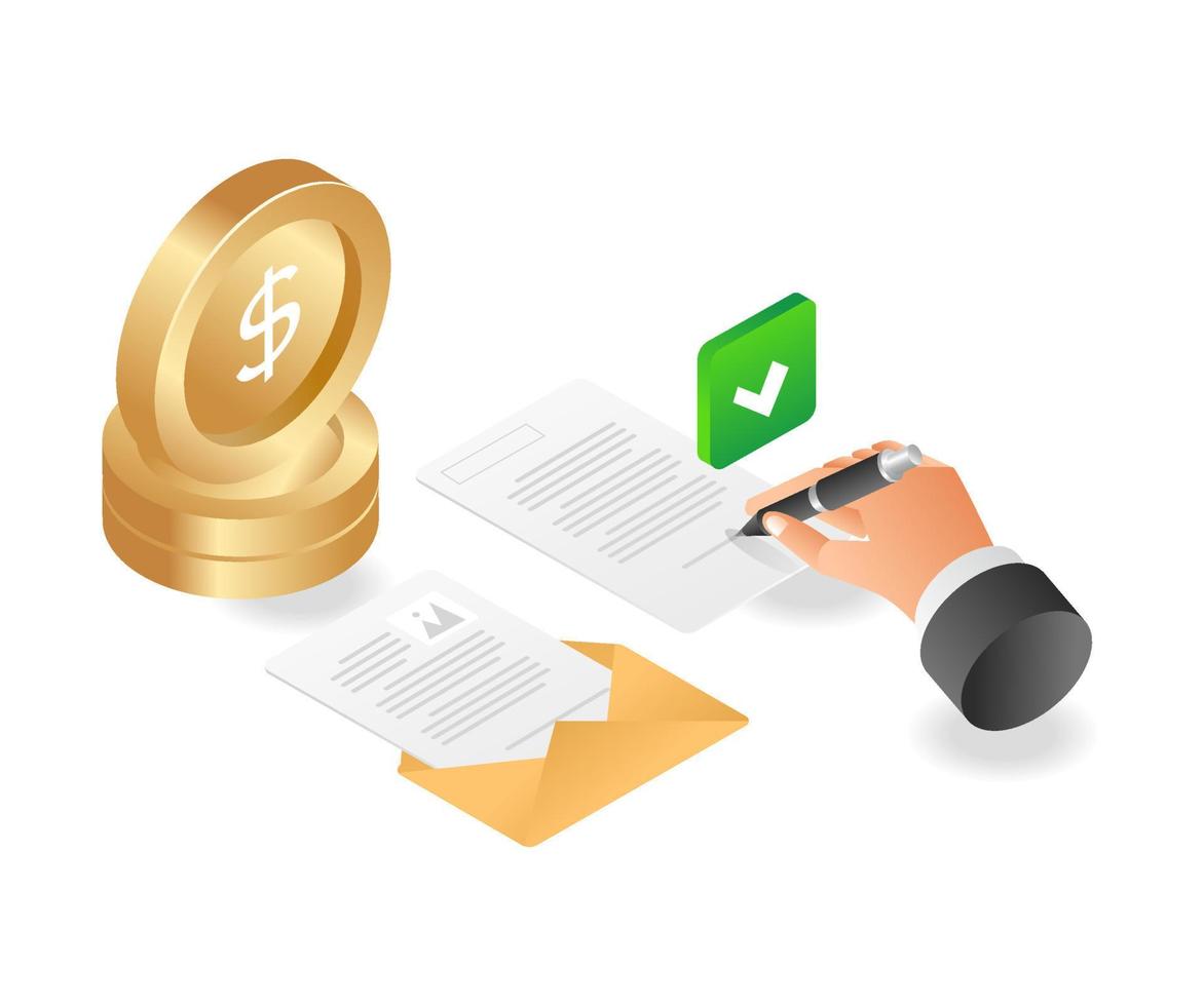 Filling out a business payment letter vector