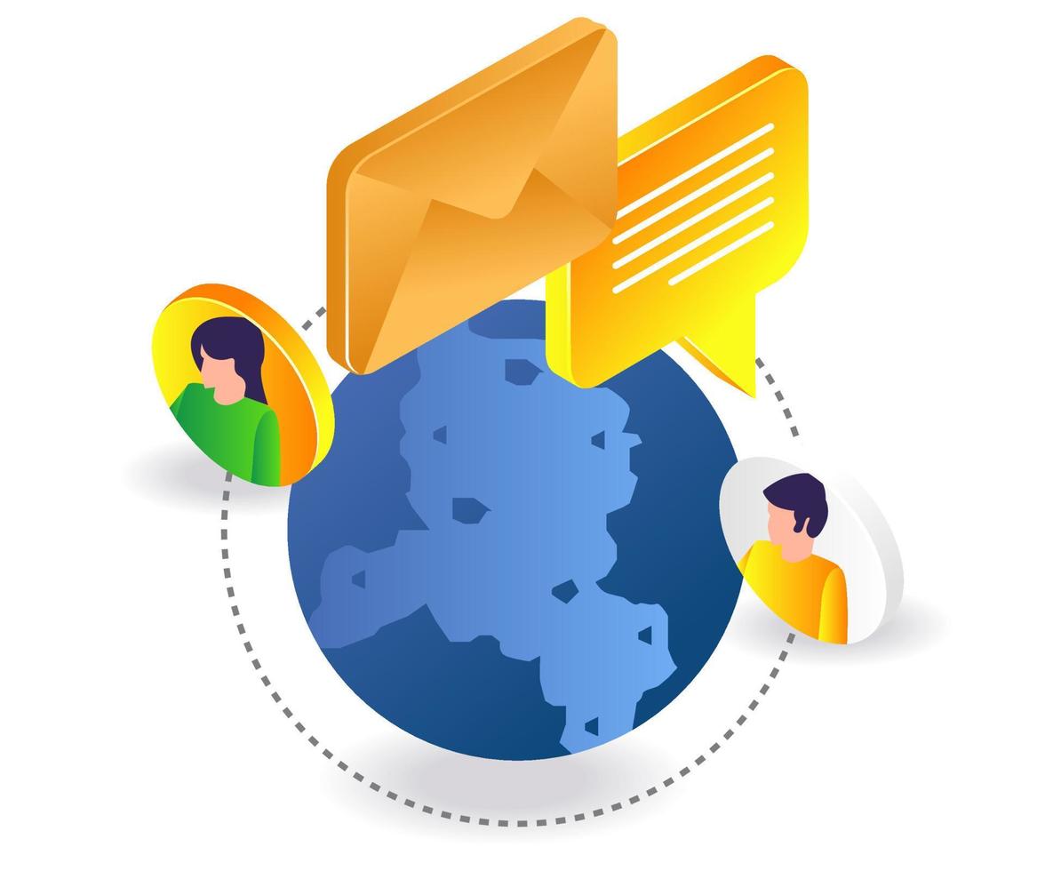 Communication between the world with social media vector
