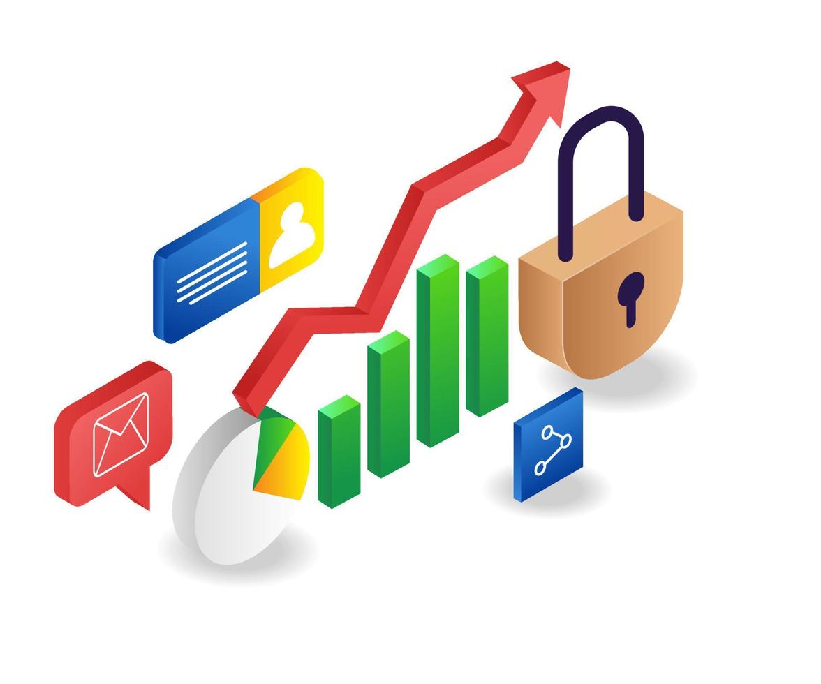 Investment business analysis data security vector
