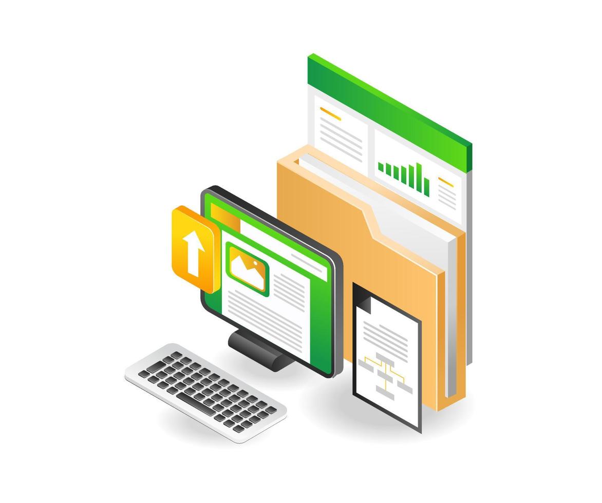 Computer and data analysis folder 10682480 Vector Art at Vecteezy
