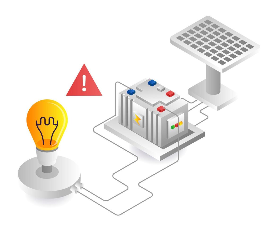 Saving solar panel energy for electricity vector