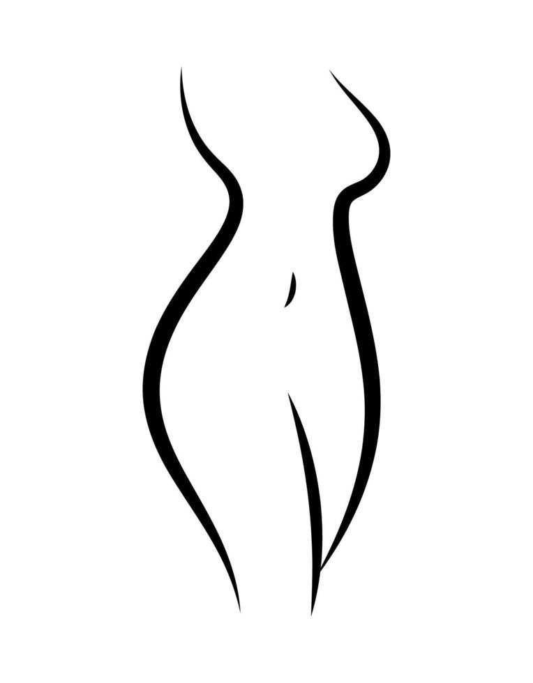 elegante dibujo lineal del cuerpo femenino vector