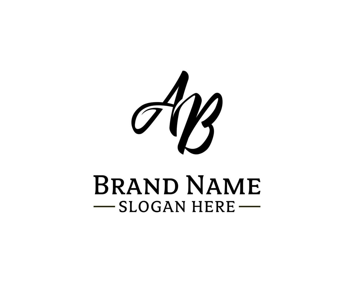 Simple and modern letter AB or BA logo design template on white background, Suitable for any brand like boutique, clothes and etc. vector