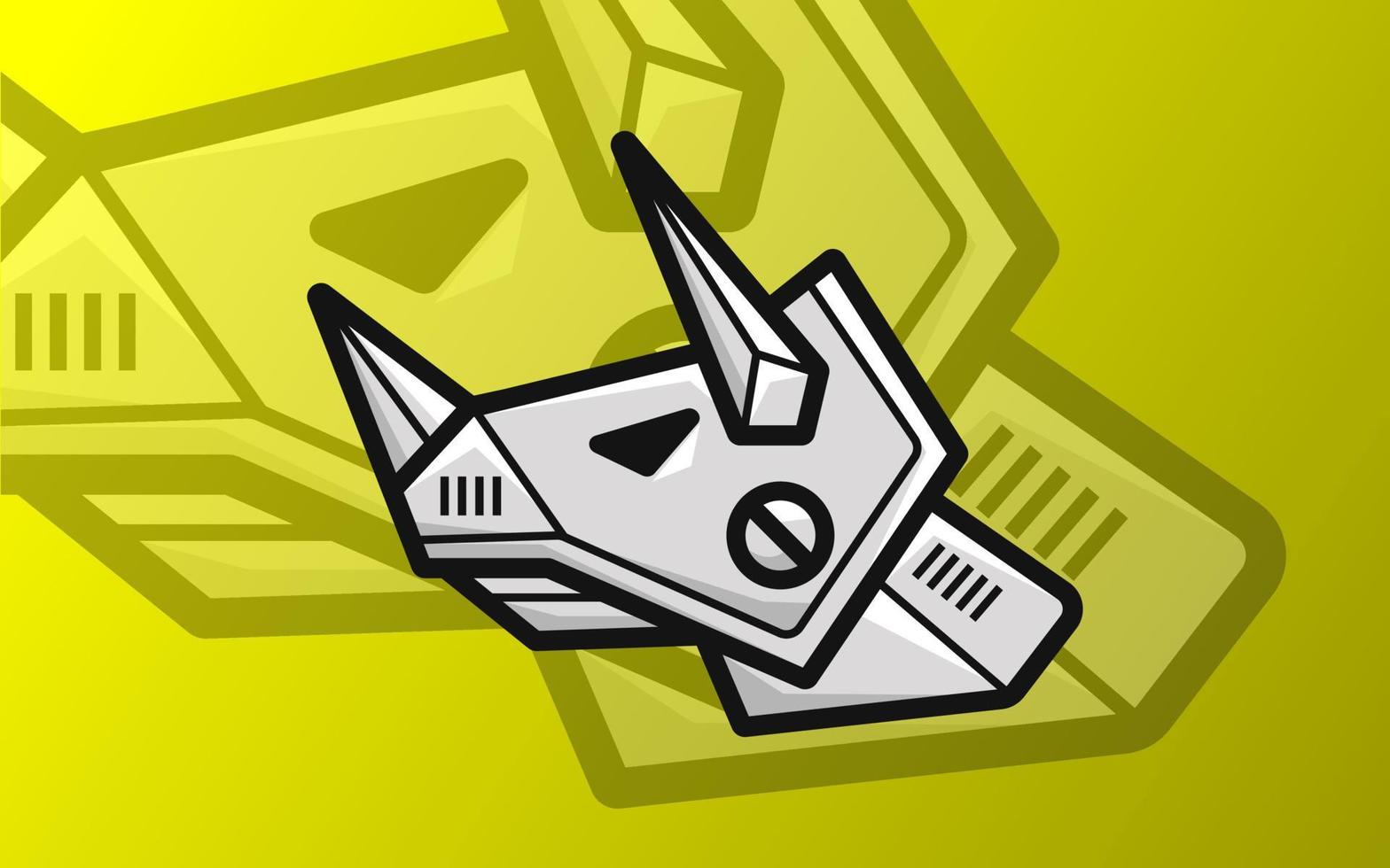 logotipo de cabeza de triceratops de robótica. adecuado para el logotipo de e-sport vector