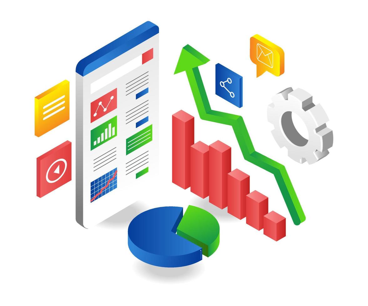 análisis de datos de negocios de inversión vector