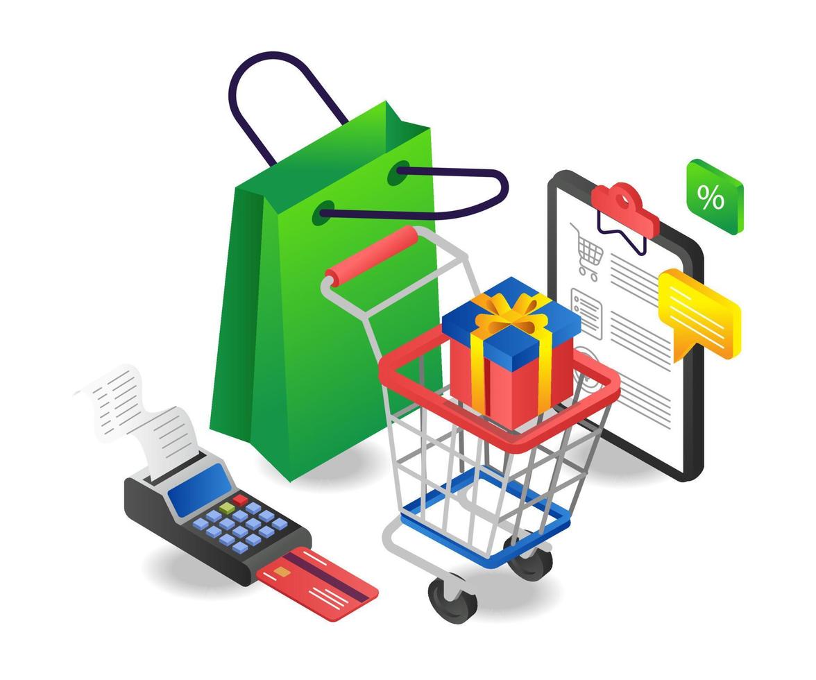 Online shopping cart vector