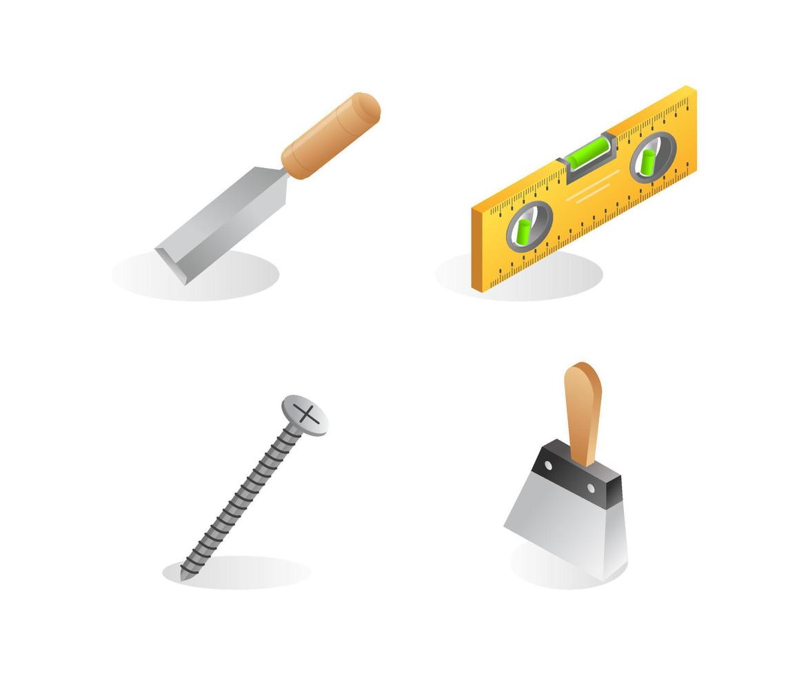 Builder tools icon bundle vector