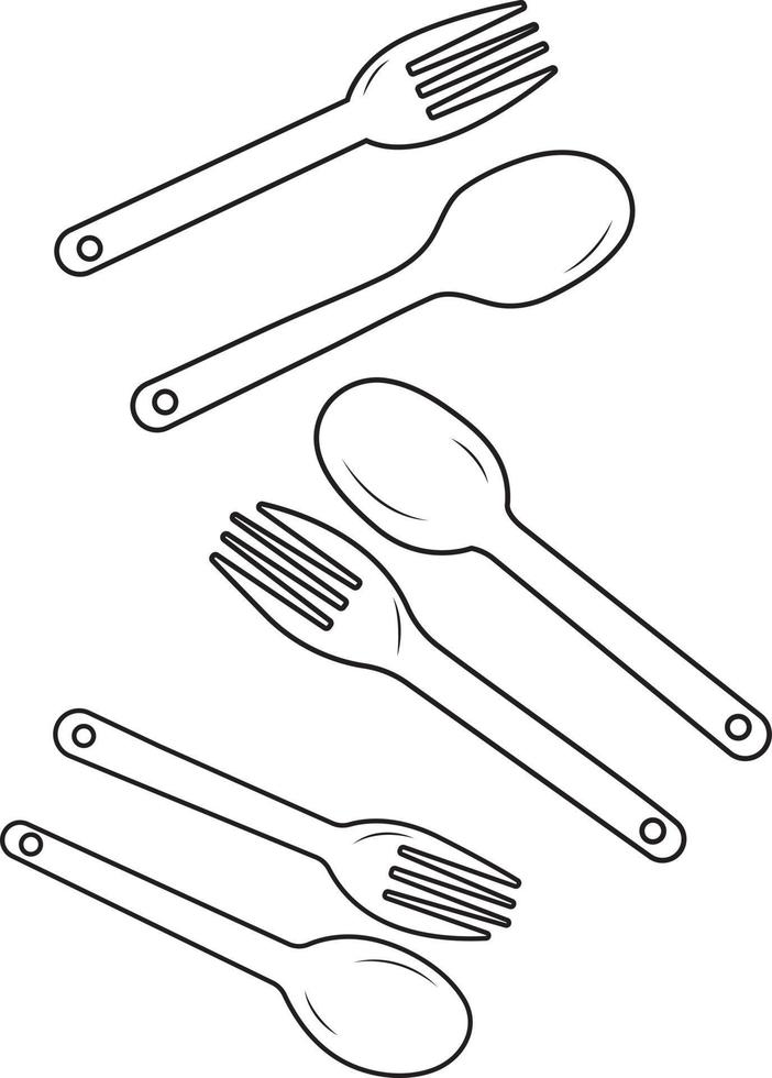 Spoons and forks. vector illustration