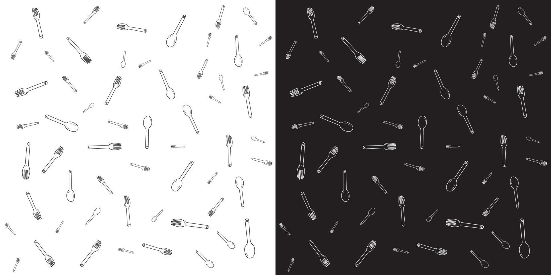 Spoon and fork pattern. vector illustration