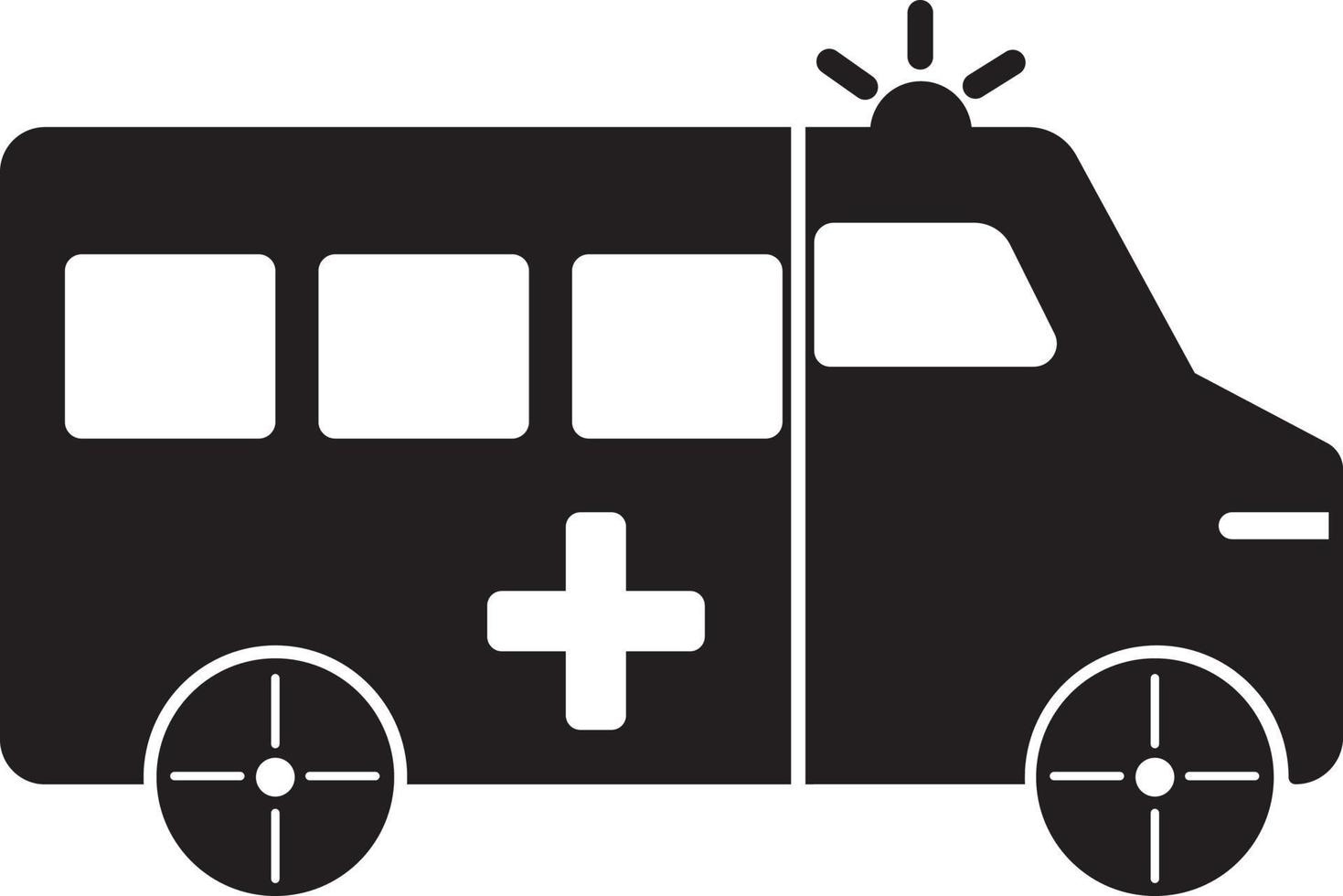 ilustración vectorial de ambulancia de silueta negra. vector