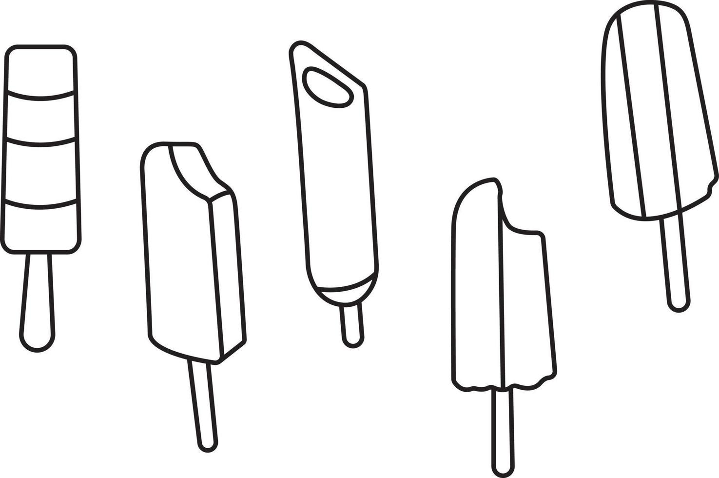 helado en cuatro formas aislado en blanco vector