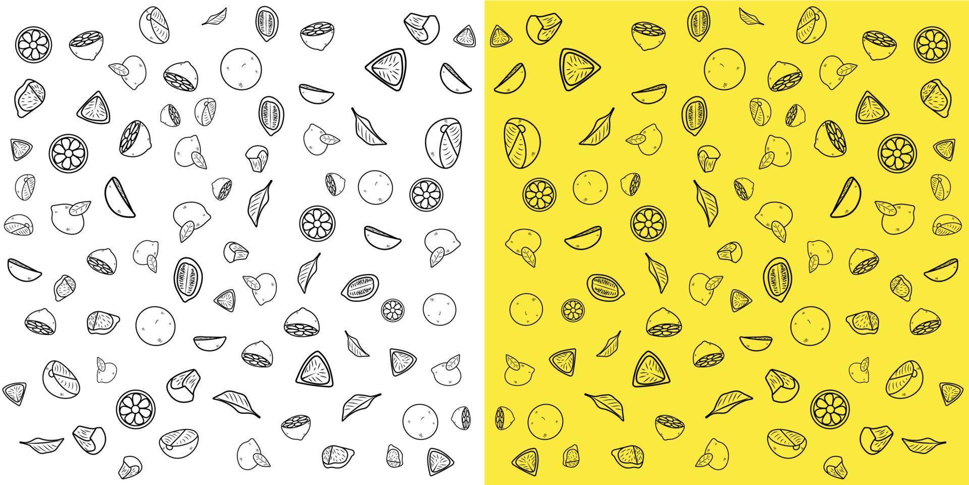 Lemon in different shapes pattern. vector illustration