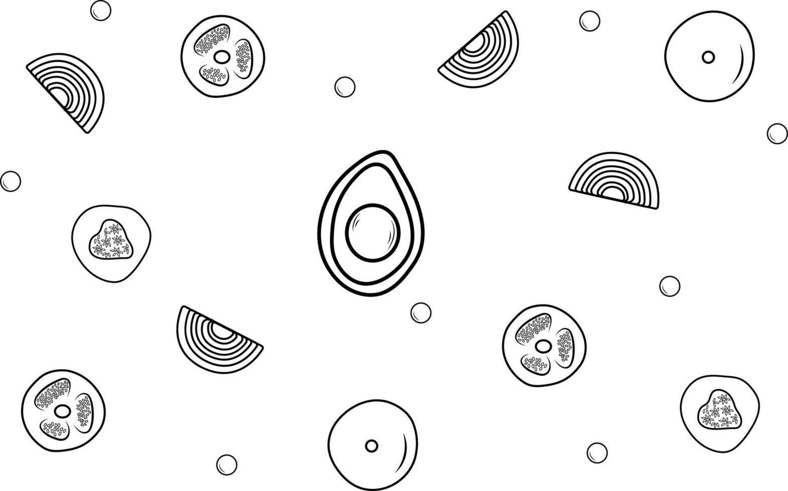 Onion, Cucumber, Potato and peas. vector illustration