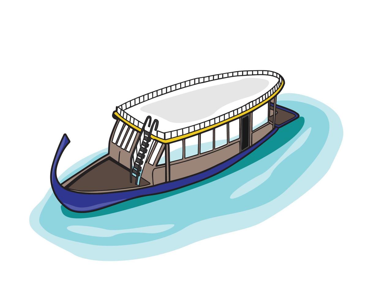 barco pirata ilustración vectorial objeto aislado sobre fondo blanco. vector