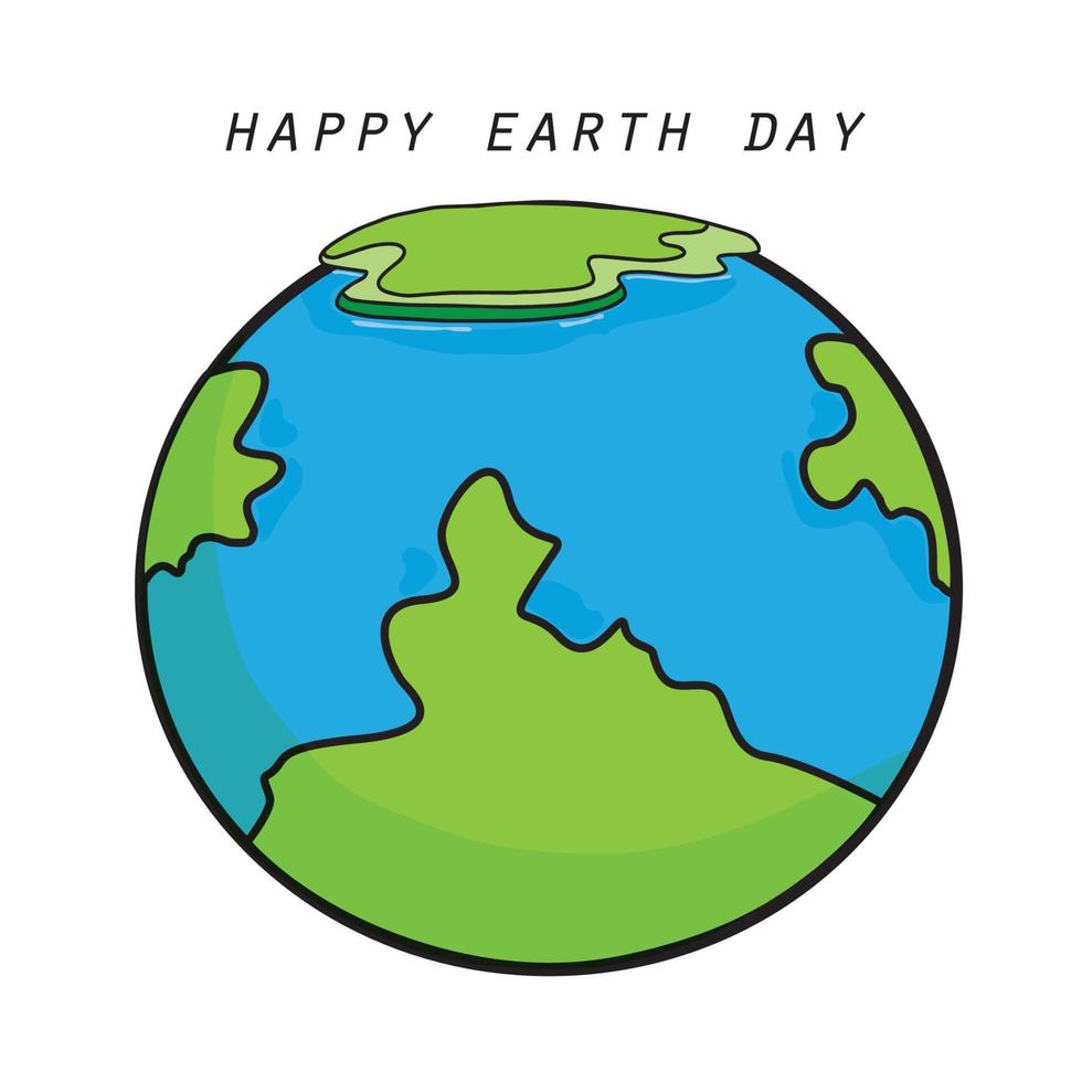 Happy Earth Day,  Banner of a happy earth day banner, for environment safety.   Vector illustration Flat planet Earth isolated on white background.