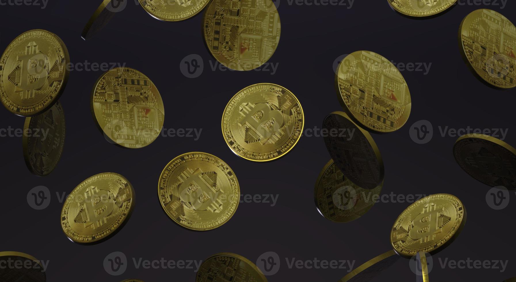 The cryptocurrency bitcoin 3d rendering for business content. photo