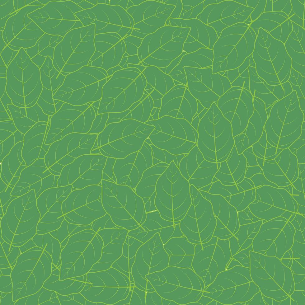 Seamless with green birch leaves vector