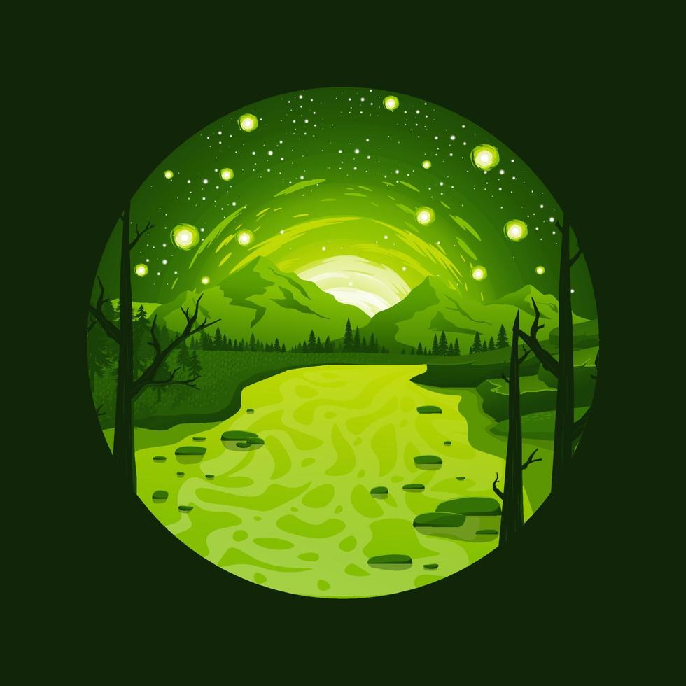 Beauty mountain landscape vector illustration logo design