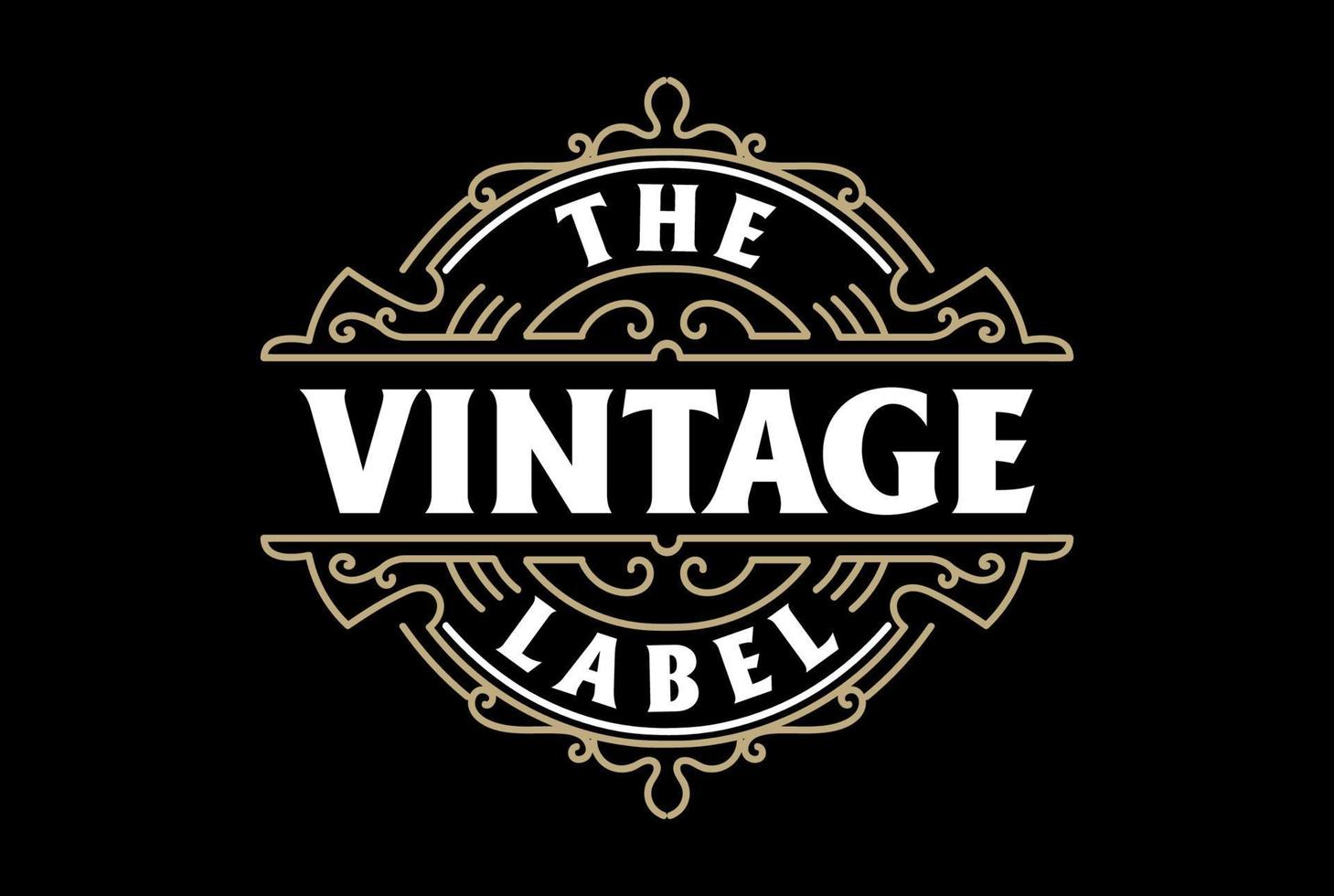 Retro Vintage Hipster Steampunk Badge Emblem Label Logo Design Vector