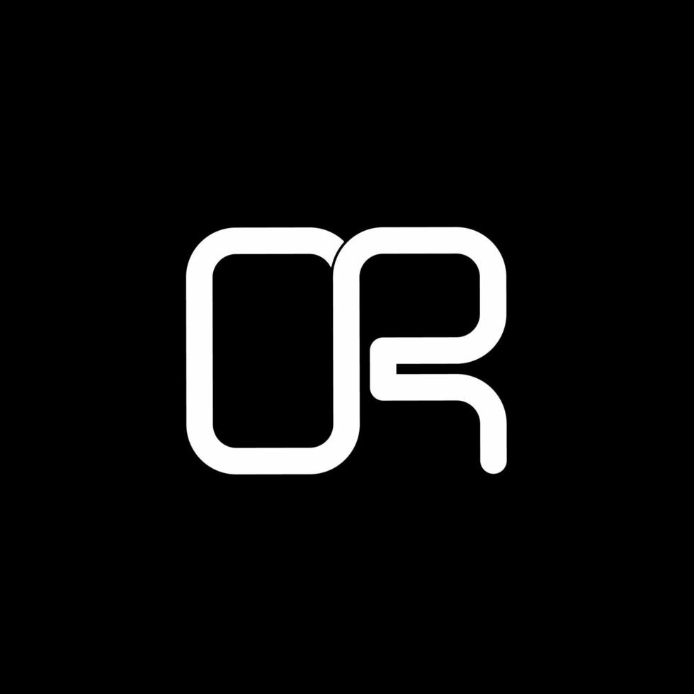 or ro o r initial letter logo isolated on black background vector