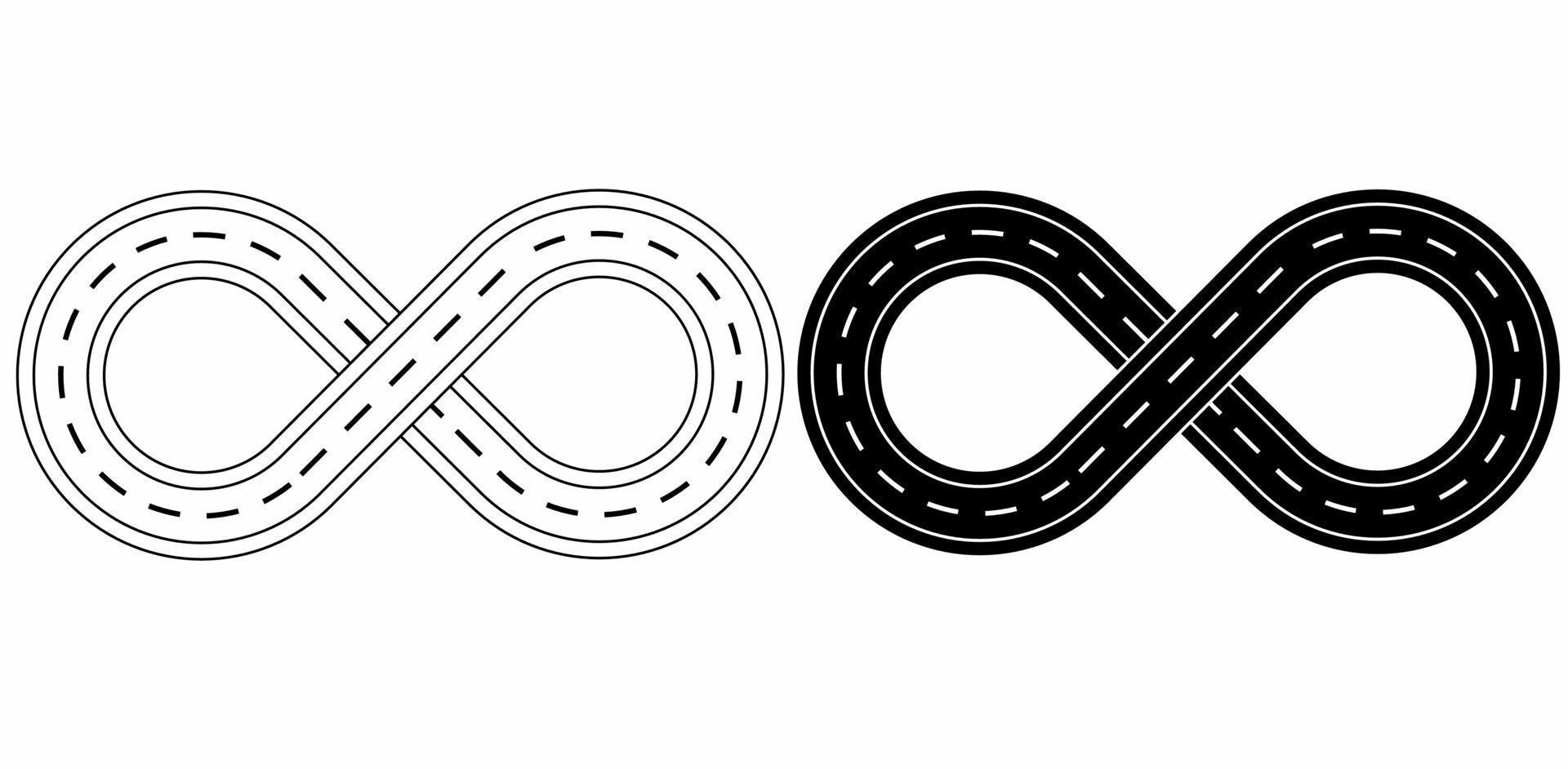 Infinity simple black icon on white background Vector Image