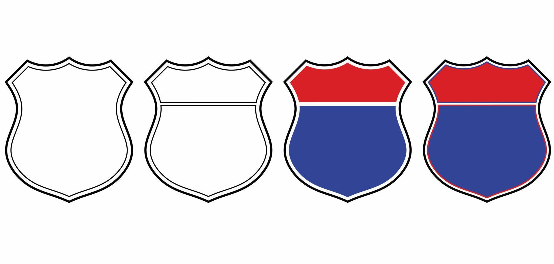 conjunto de signos de ruta americana en blanco aislado sobre fondo blanco vector