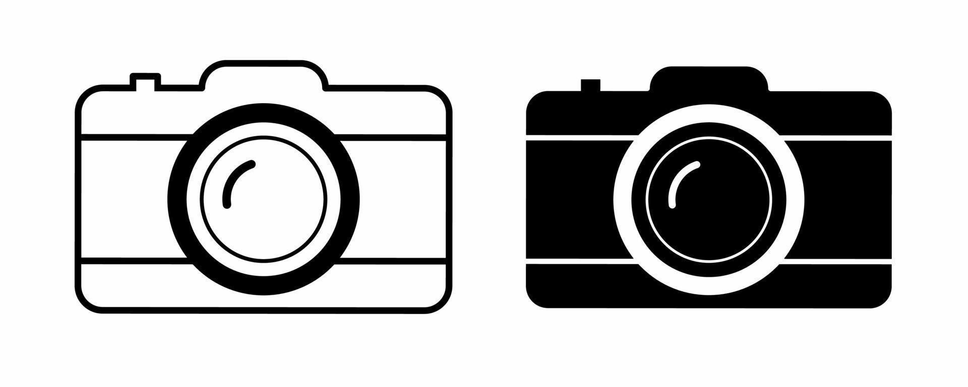 camera icon set isolated on white background vector