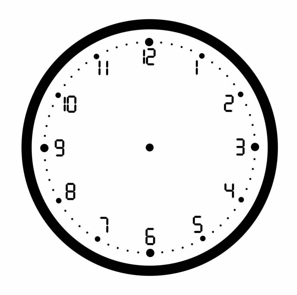 cara de reloj en blanco aislado sobre fondo blanco vector