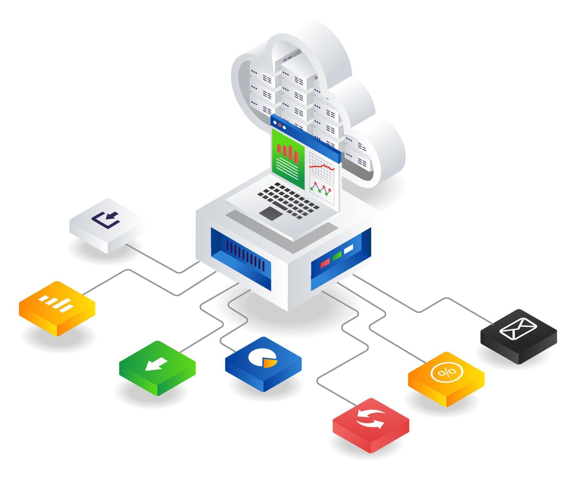 Cloud server network data analyst 10683239 Vector Art at Vecteezy