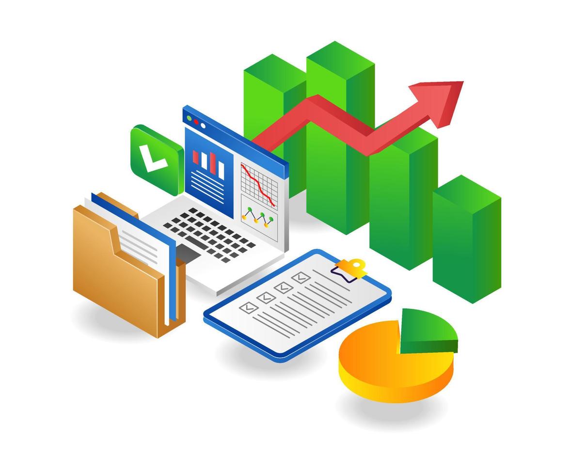 Data analysis of successful investment business vector